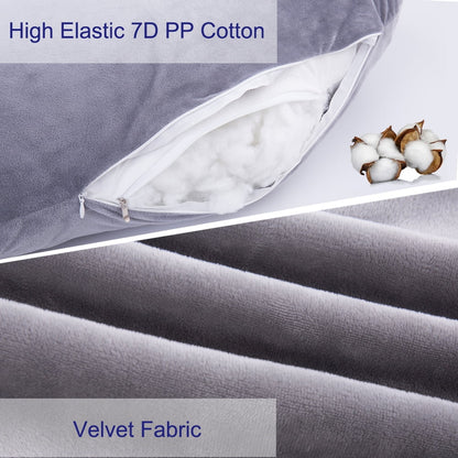 60Inch Pregnancy Pillows for Sleeping, Maternity Pillow with Velvet Cover (Gray)